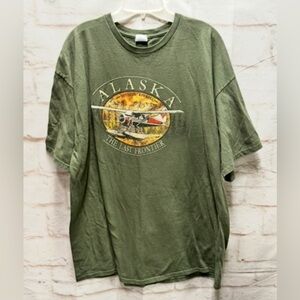Vtg. Alaska tshirt green xl Delta Pro Weight tag‎